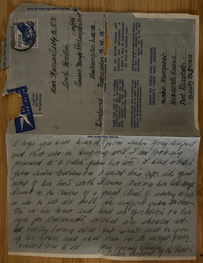 Letter from a cousin 